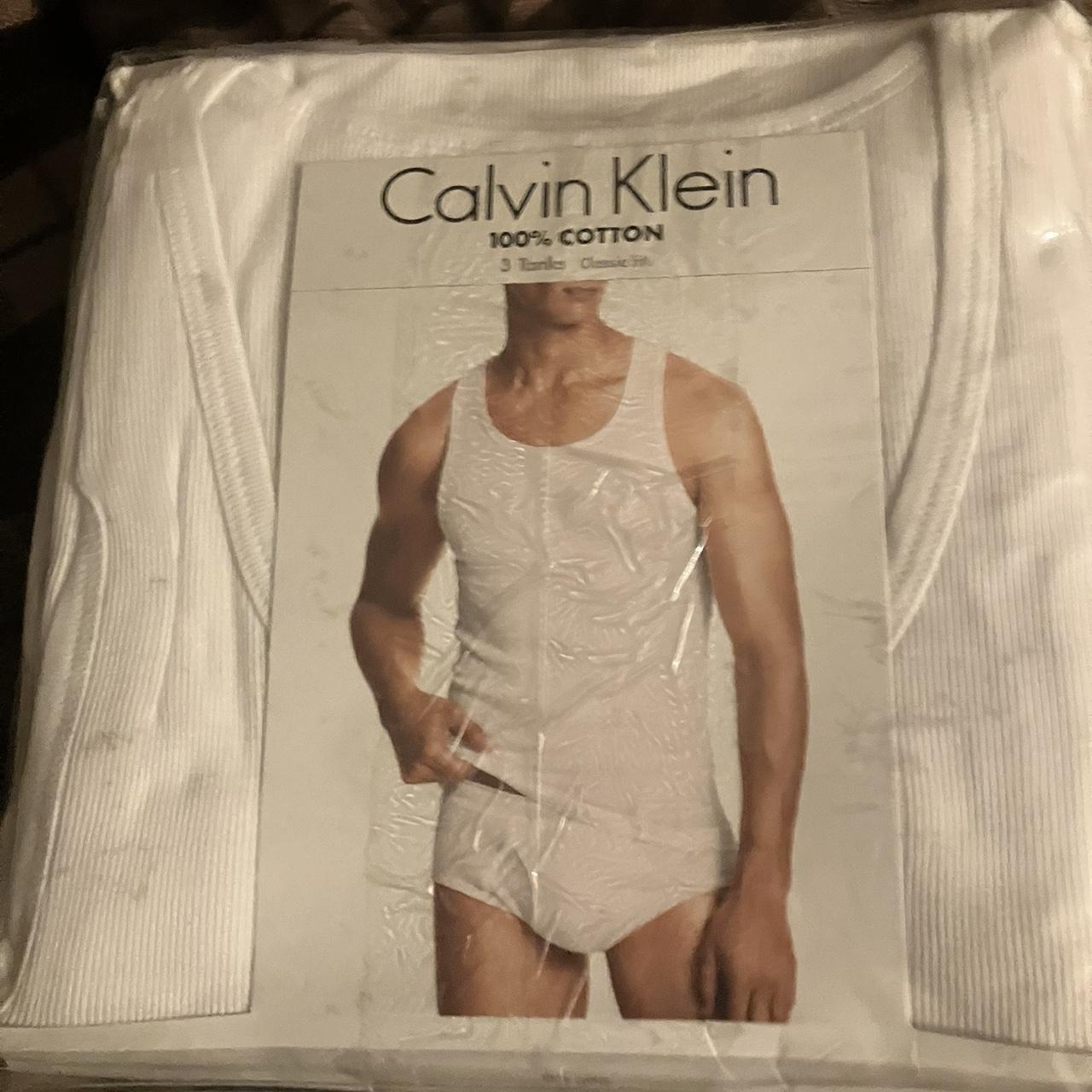 Calvin Klein wife beaters pack of 3 tried one on... Depop