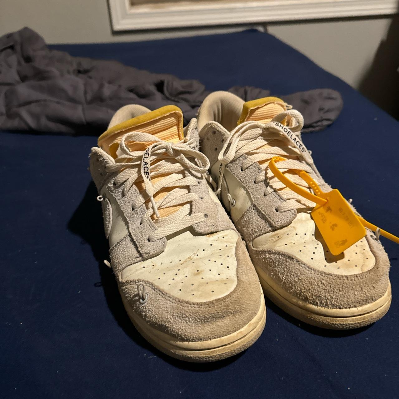 Nike dunk off whites, dirty, put in washer good as new - Depop