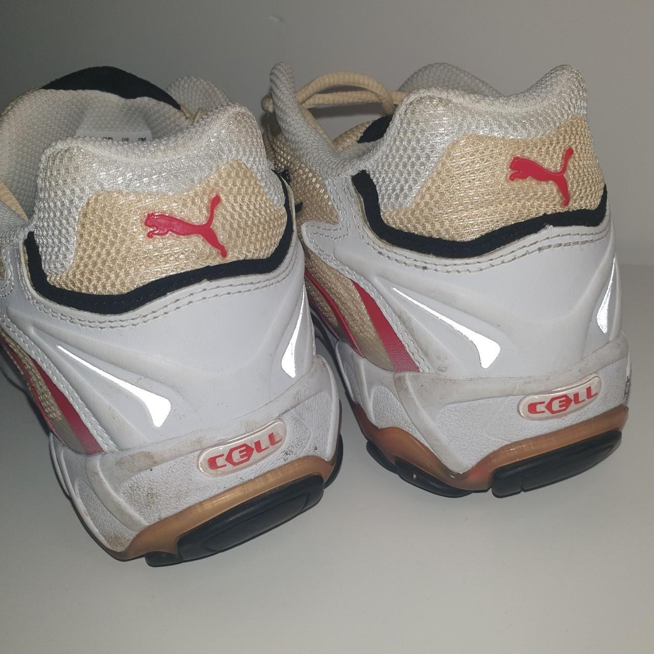 Puma Women's Cream and Red Trainers | Depop