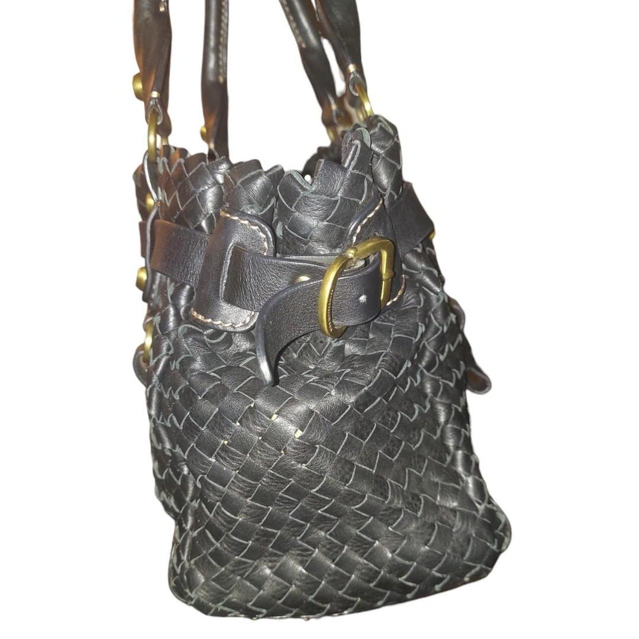 Francesco Biasia Italian Woven Leather Handbag | Depop