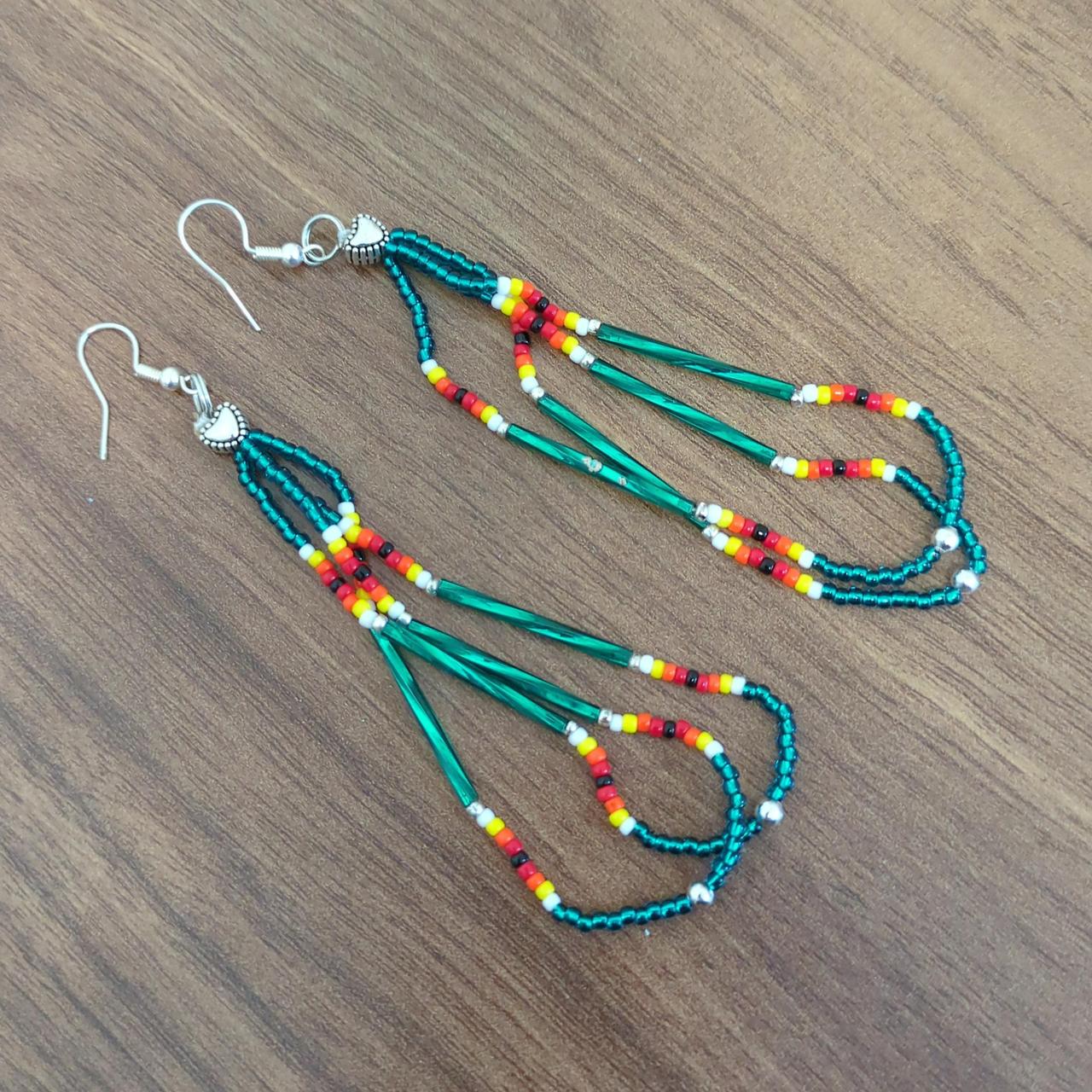 Native Women's Earrings - Multi/Green – Multi-col… - image 2
