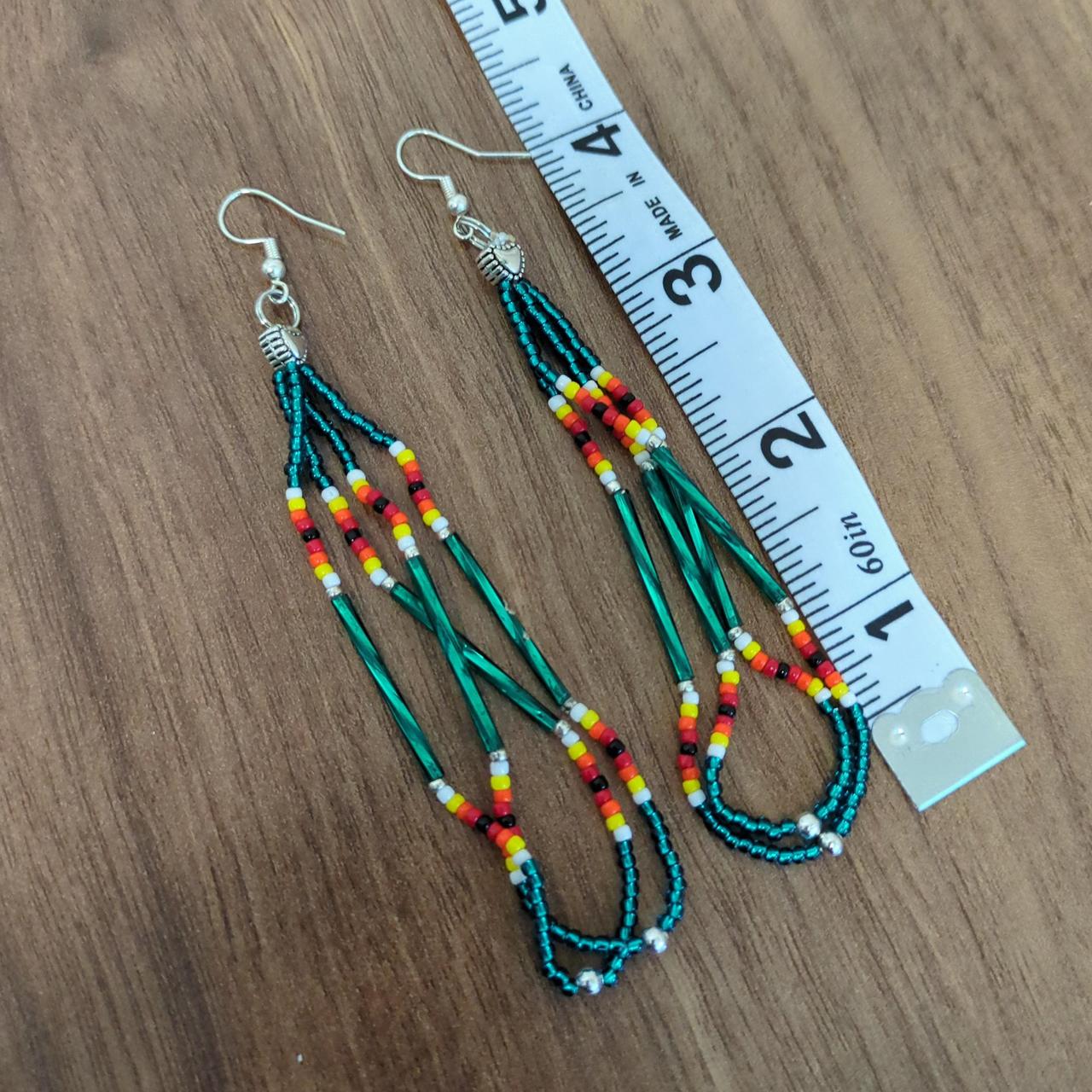 Native Women's Earrings - Multi/Green – Multi-col… - image 4