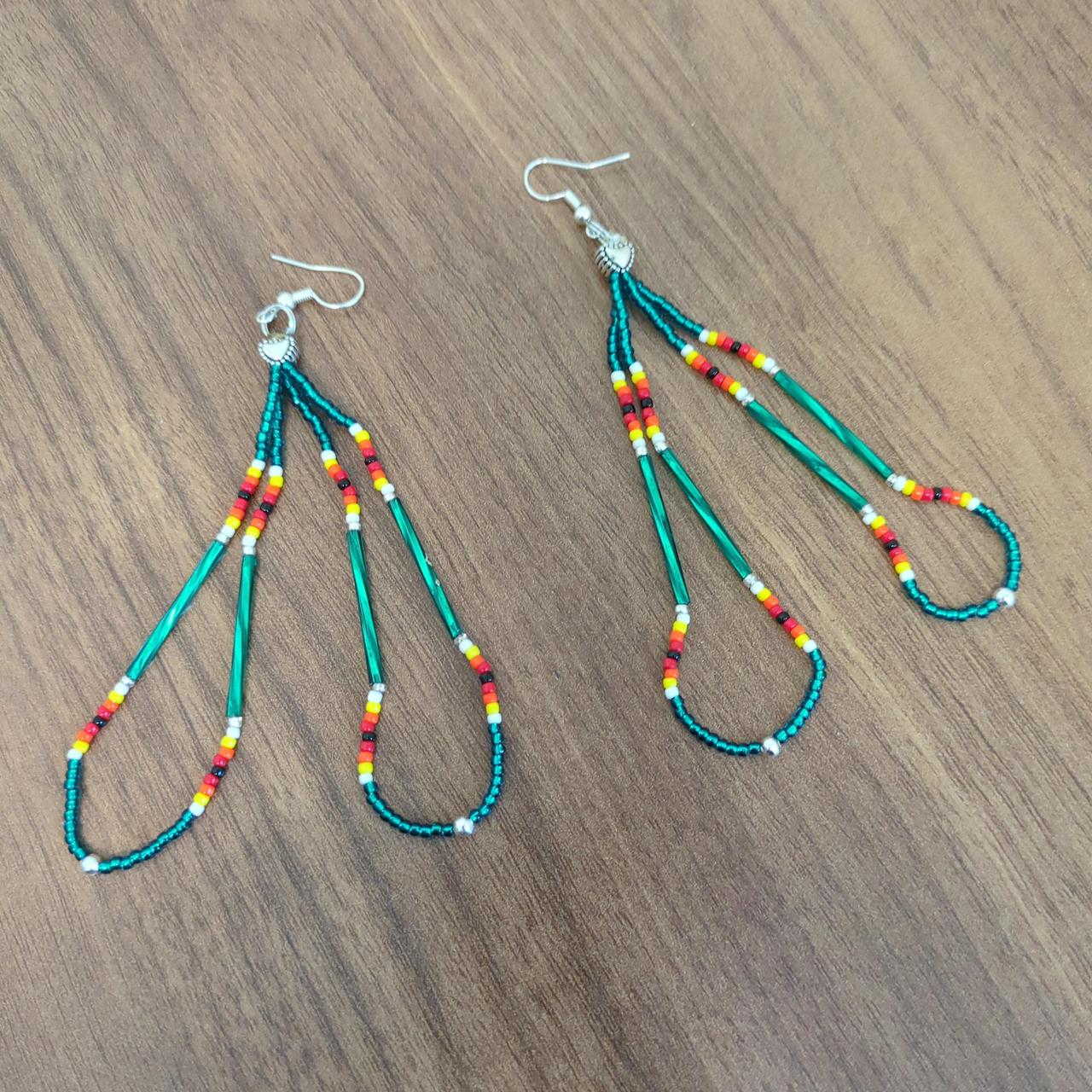Native Women's Earrings - Multi/Green – Multi-col… - image 5