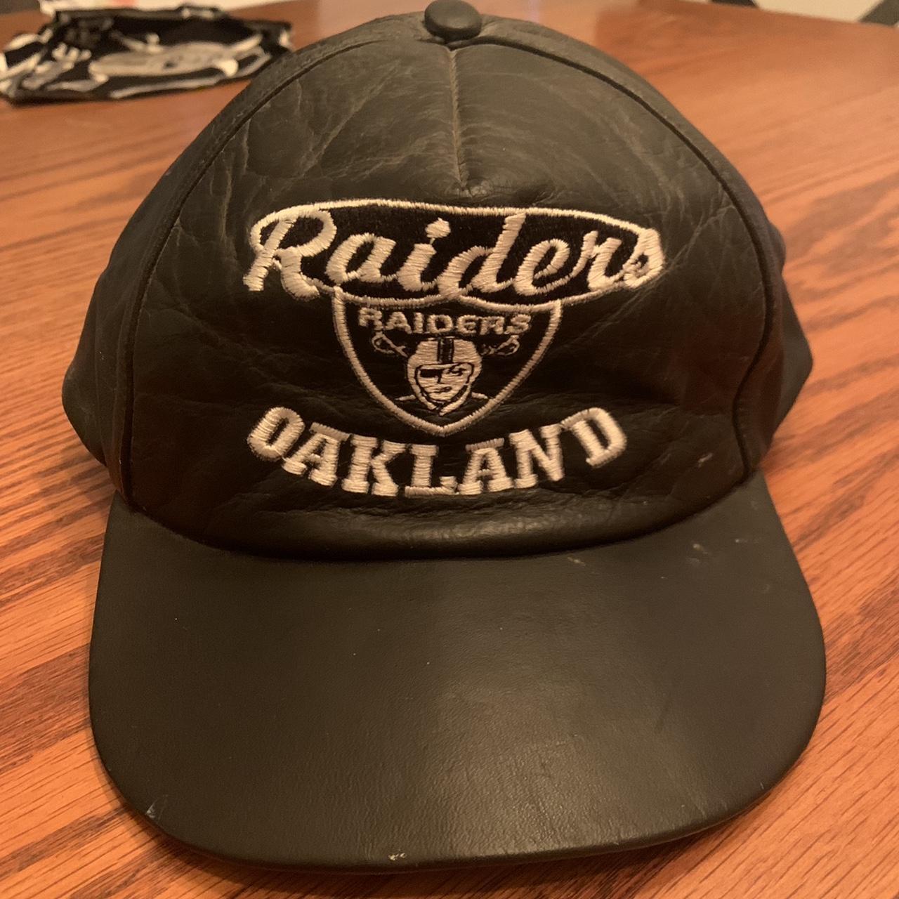 OAKLAND RAIDERS leather vintage hat NFL Raider - Depop