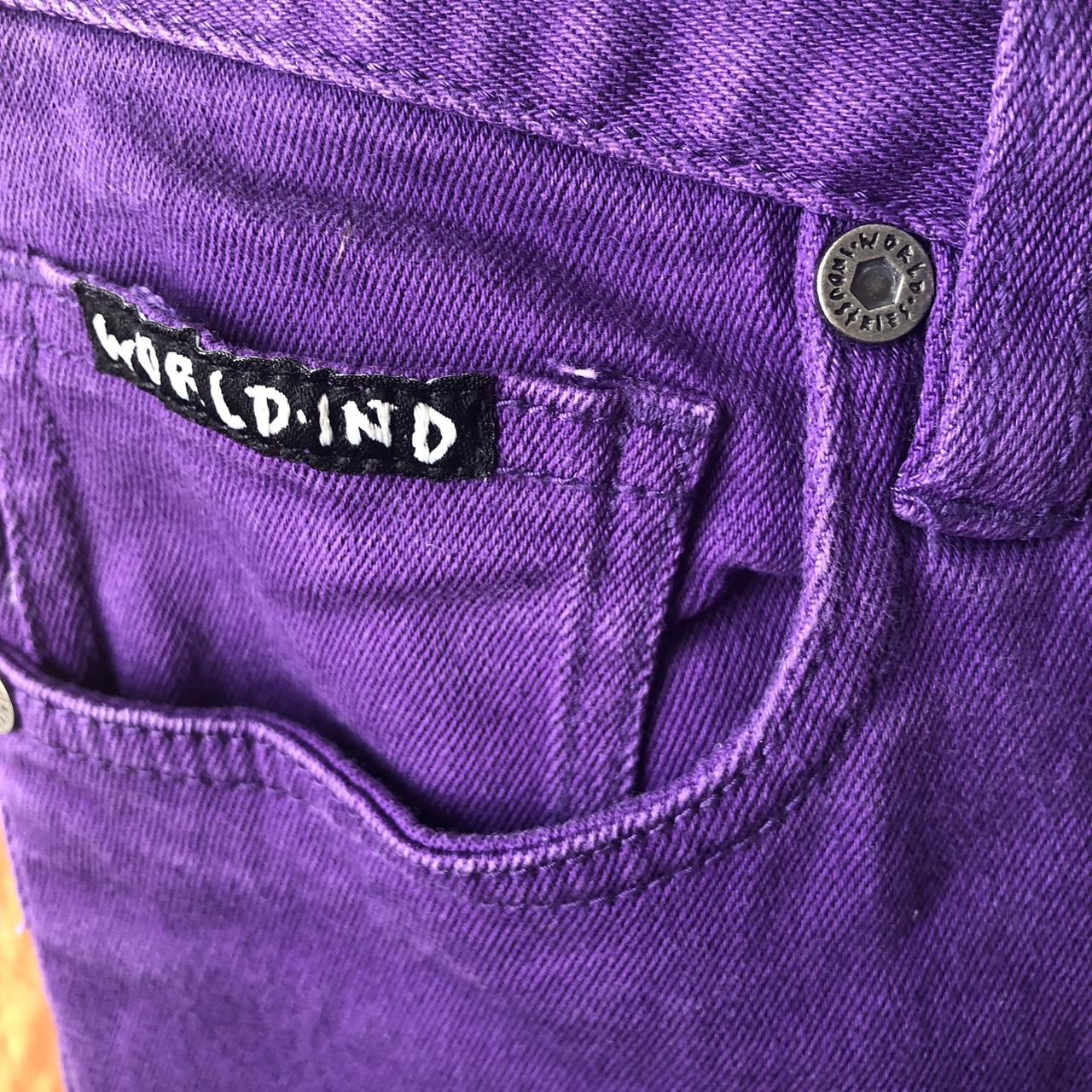 🟣⚪️World Industries Purple Skinny Jeans Size 16 Boys... - Depop