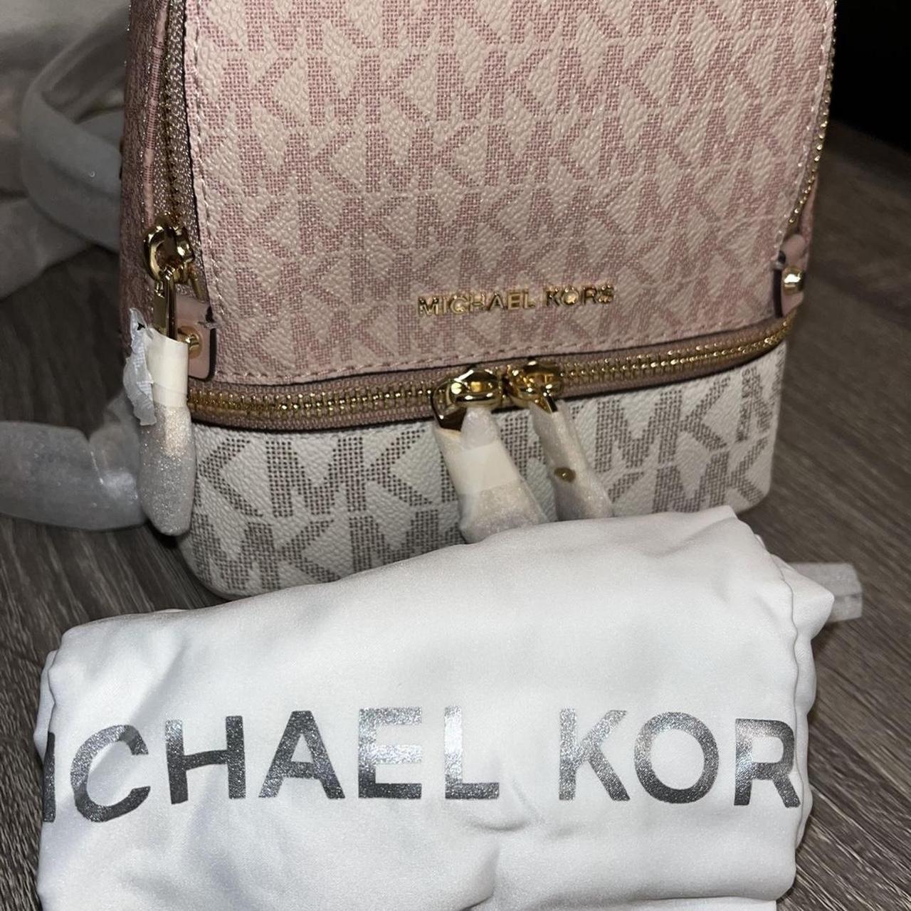 Mini MICHAEL KORS Rhea Mini Color-Block Logo Backpack: Pink, White and Gold  for Sale in Concord, CA - OfferUp