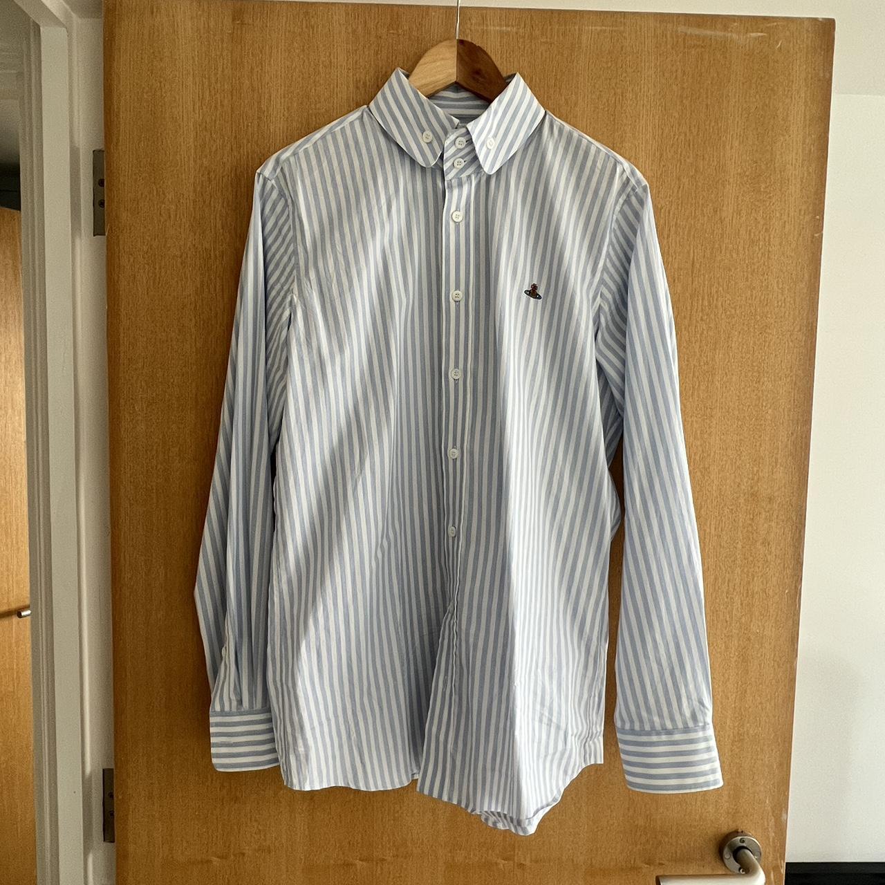 Vivienne Westwood Men's Blue and White Shirt | Depop