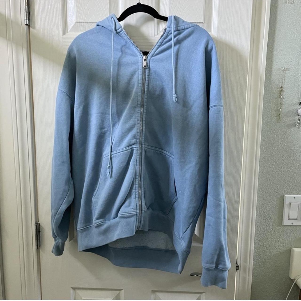 brandy melville blue oversized carla/christy hoodie.... Depop
