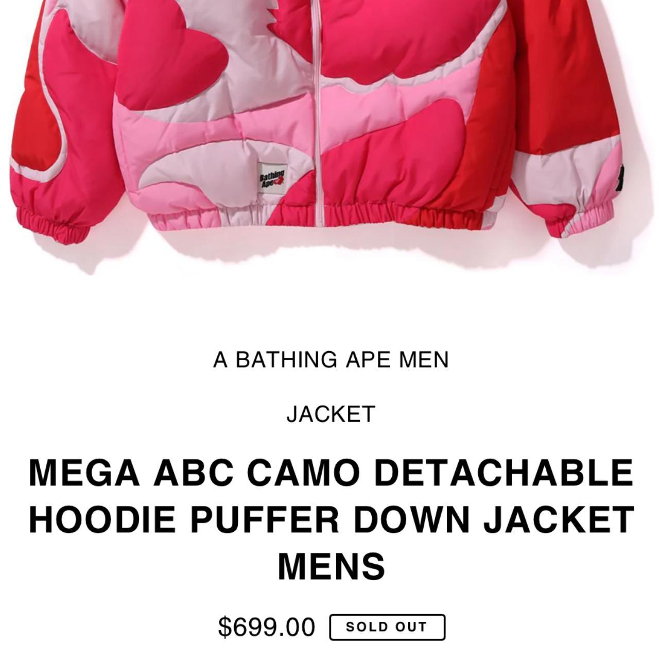 MEGA ABC CAMO DETACHABLE HOODIE PUFFER DOWN JACKET | Depop