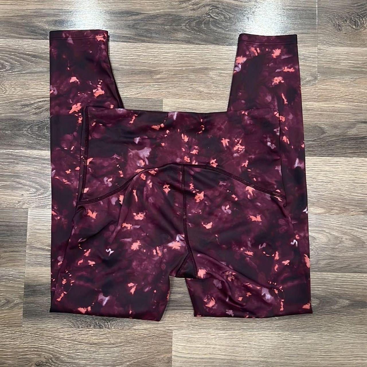 Spanx Pant Size Small Booty Boost Active 7/8 Leggings Wine Orange Tie Dye  50209R