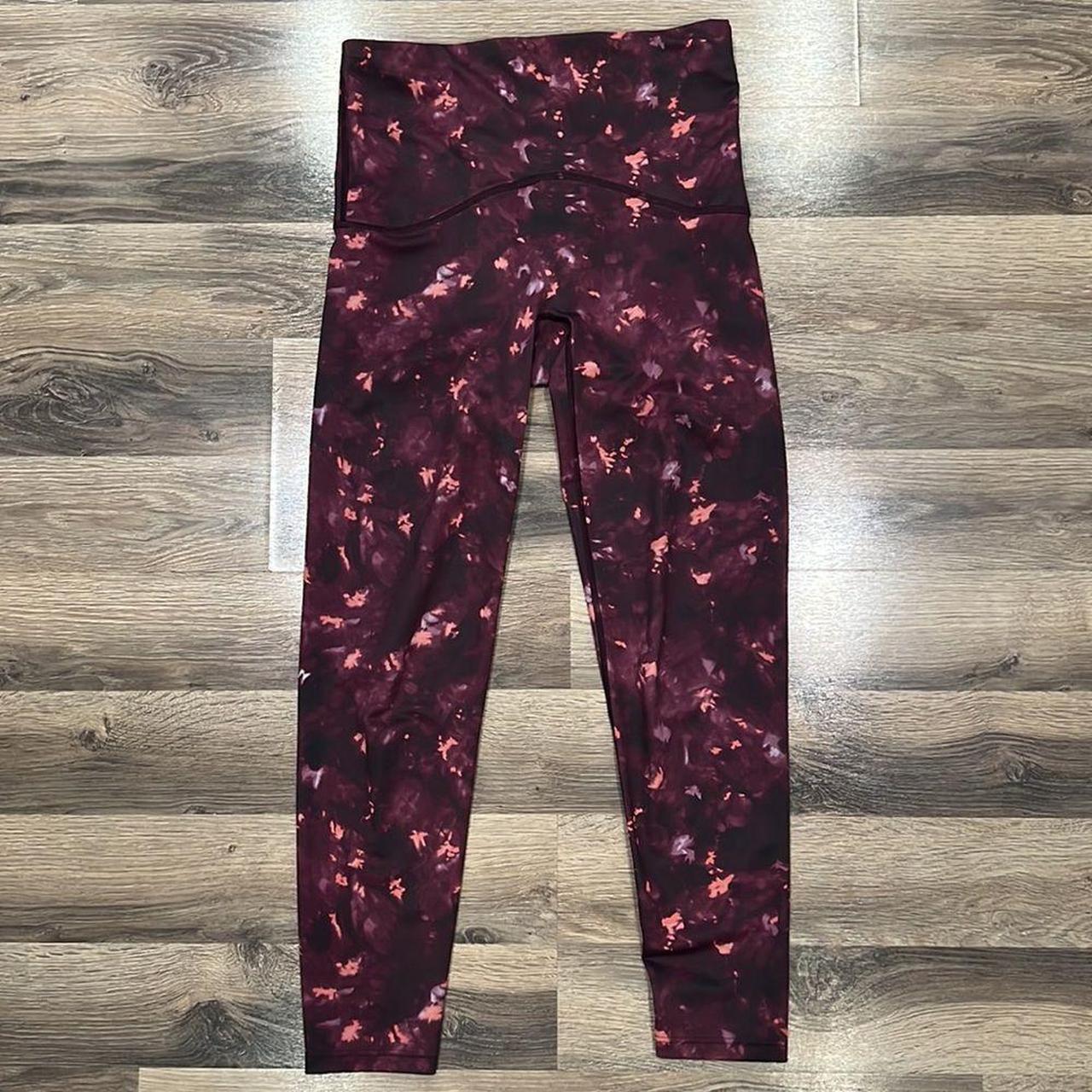 Spanx Pant Size Small Booty Boost Active 7/8 Leggings Wine Orange Tie Dye  50209R