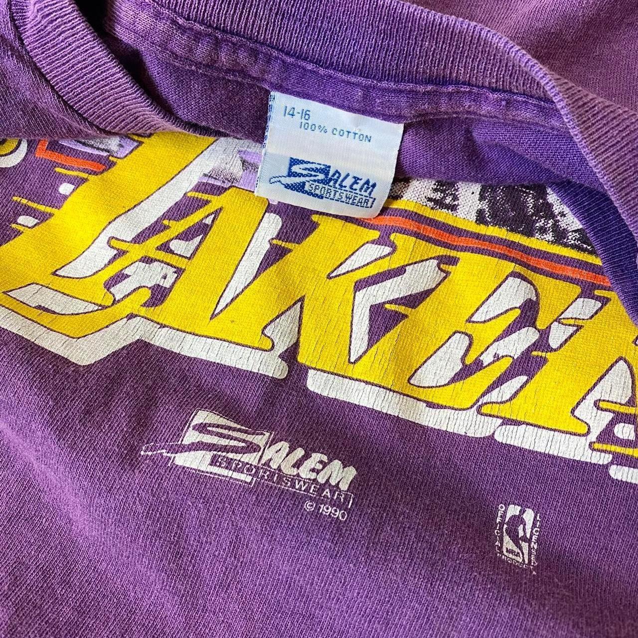 Vintage 1990 L.A. Lakers Salem Sportswear Purple T-Shirt Size