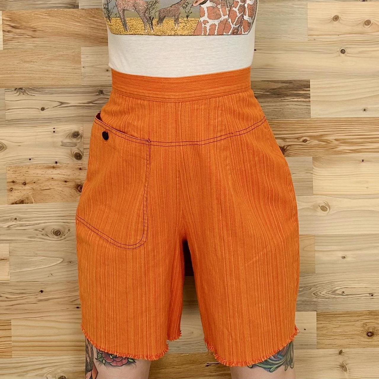 High Waisted Shorts vintage 60’s orange cotton... Depop