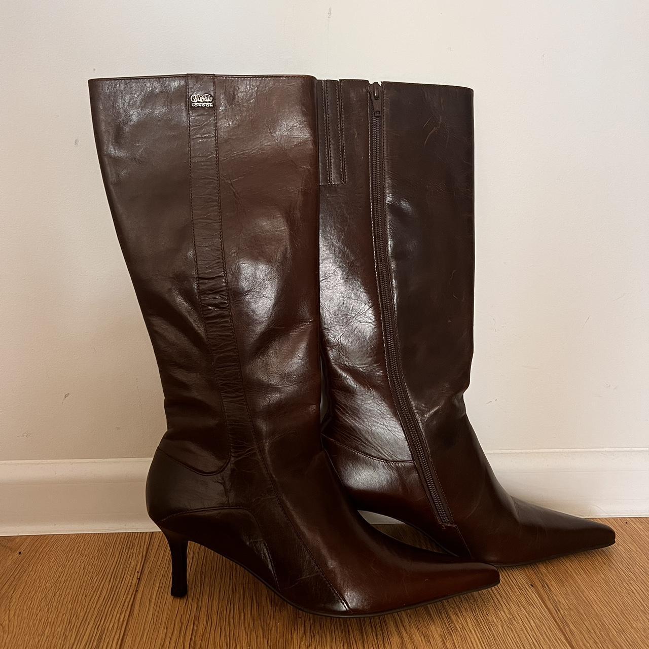 New! Deadstock BUFFALO LONDON pointy boots tiny heel - Depop