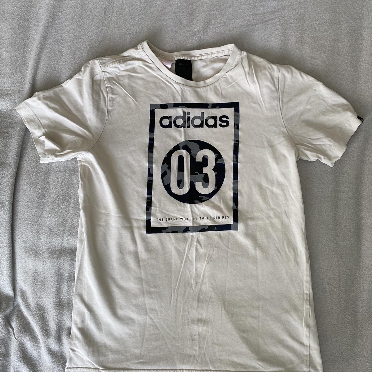 13-14 yrs old white Adidas t-shirt - Depop