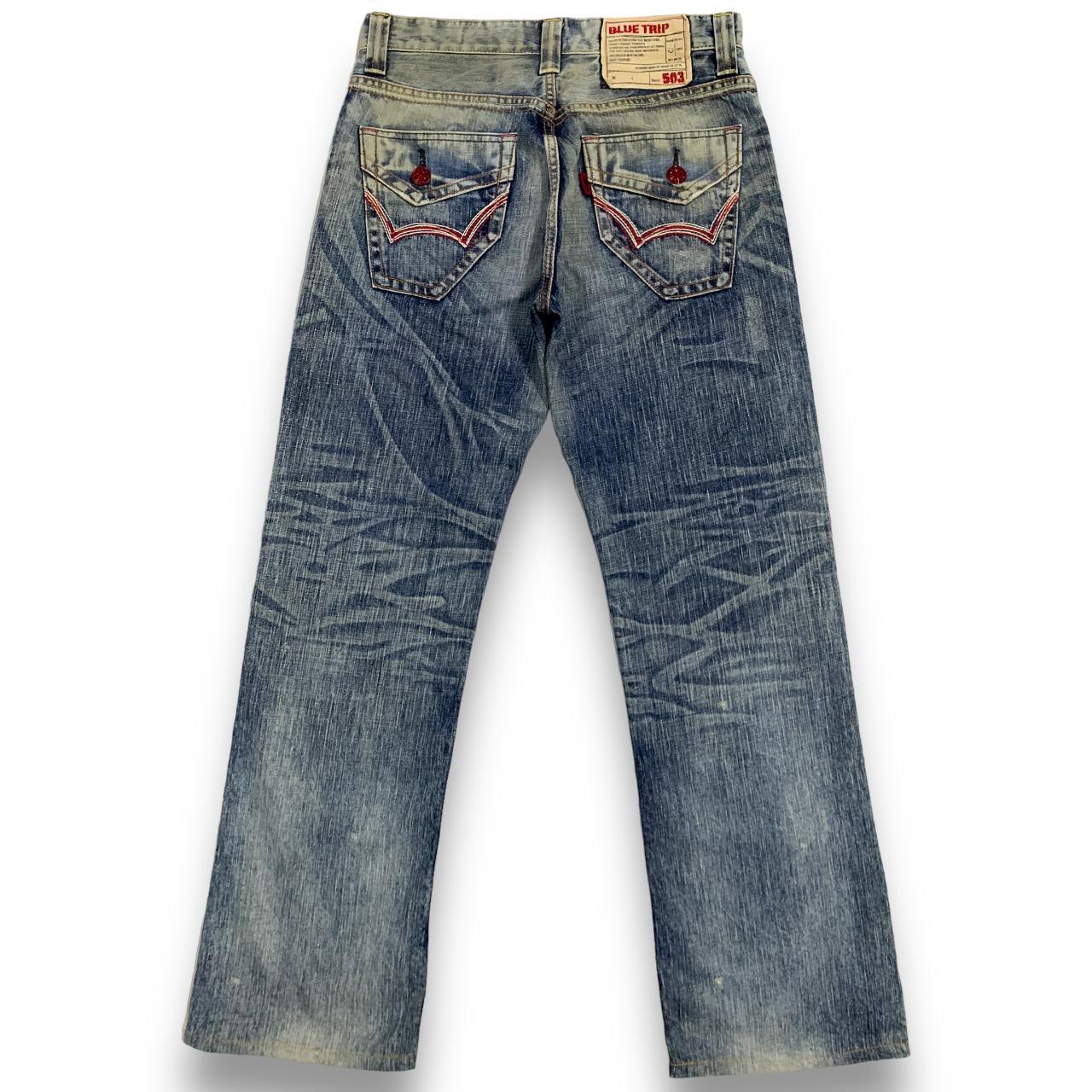 Vintage Edwin 503 Blue Trip Blue Washed Ripped...