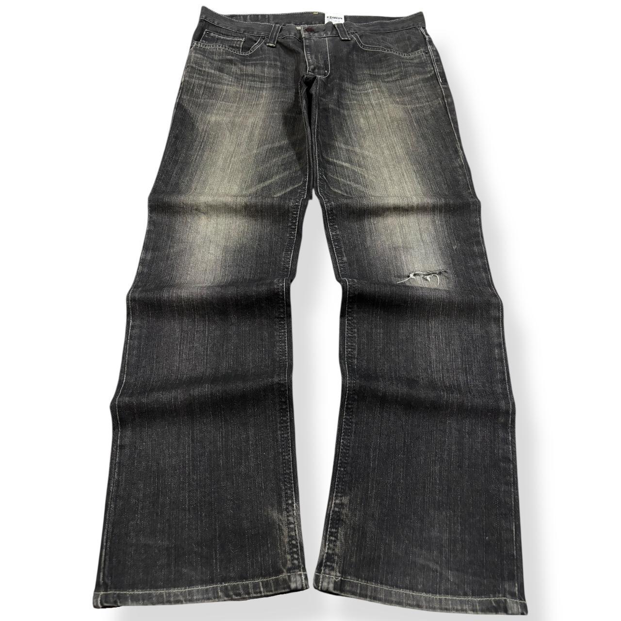 Vintage Y2K Edwin 503 Blue Trip Low Rise Flare | Depop