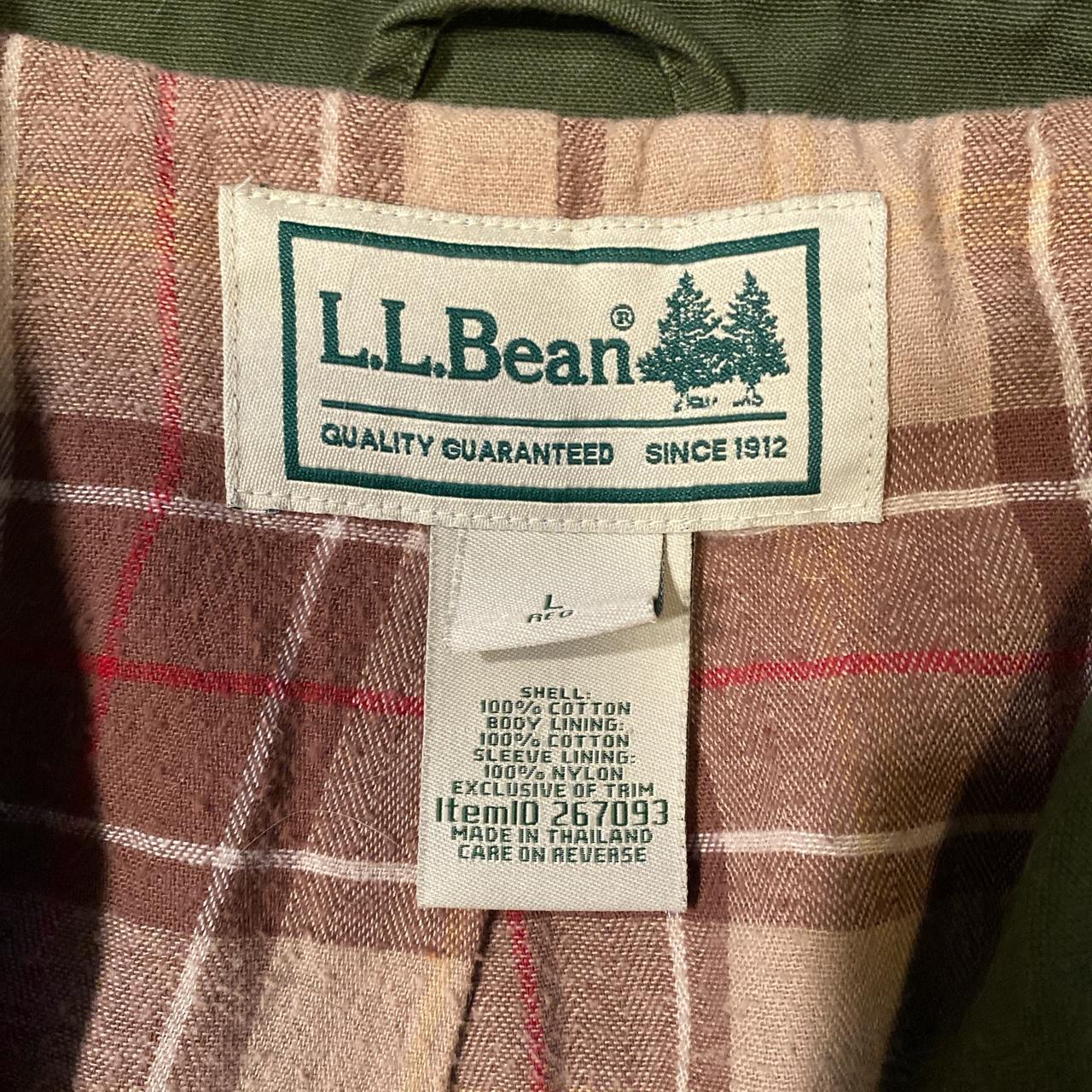 L.L.Bean Sage Green Flannel Lined Barn Chore Coat... - Depop