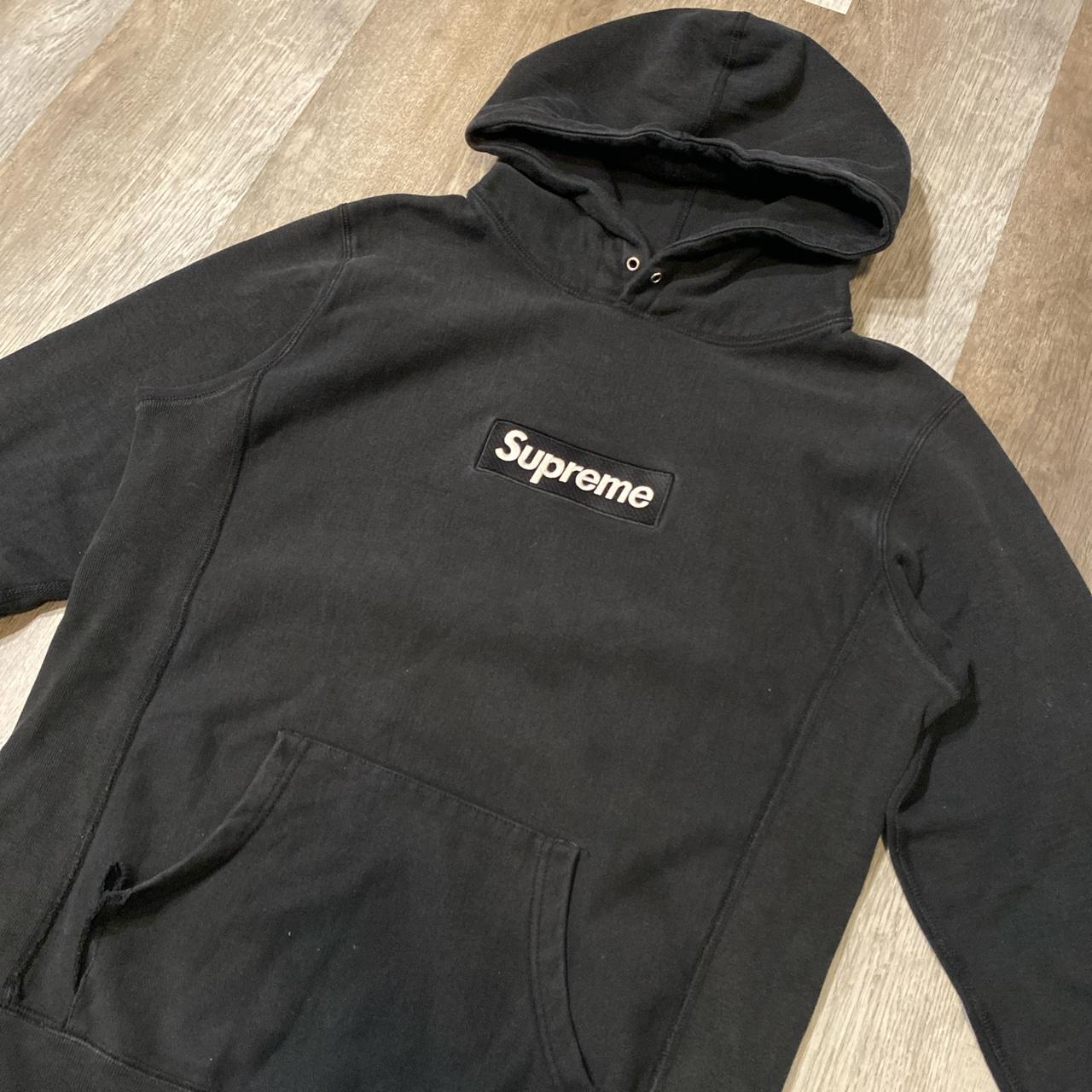 Supreme banner logo hoodie from fw14 season. Good - Depop