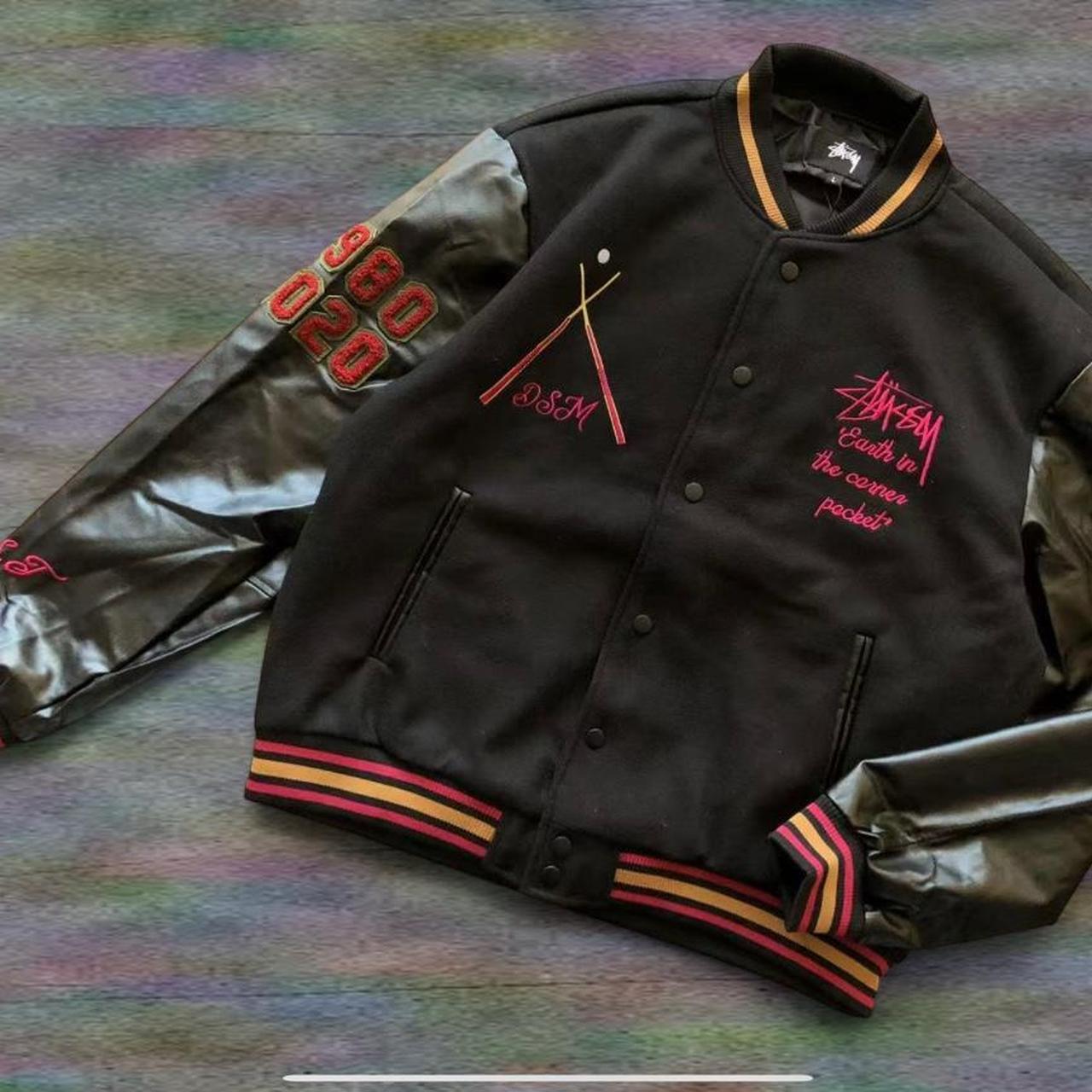 【たつや】Stussy kodp varsity jacket➕ シャツ Stussy varsity-jacket - Depop