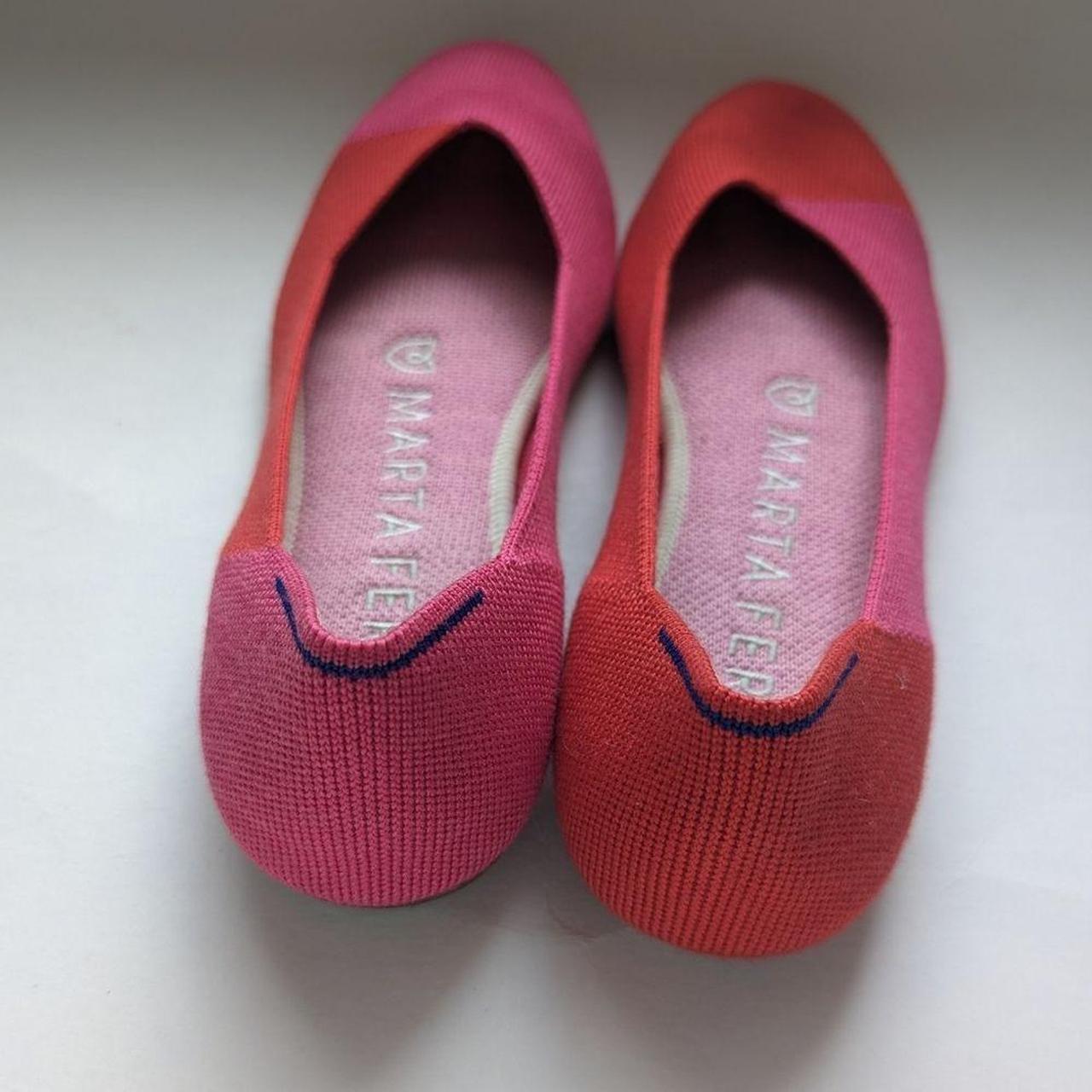 Rothy's x Marta high quality Ferri The Flat in Flame & Azalea Color Block