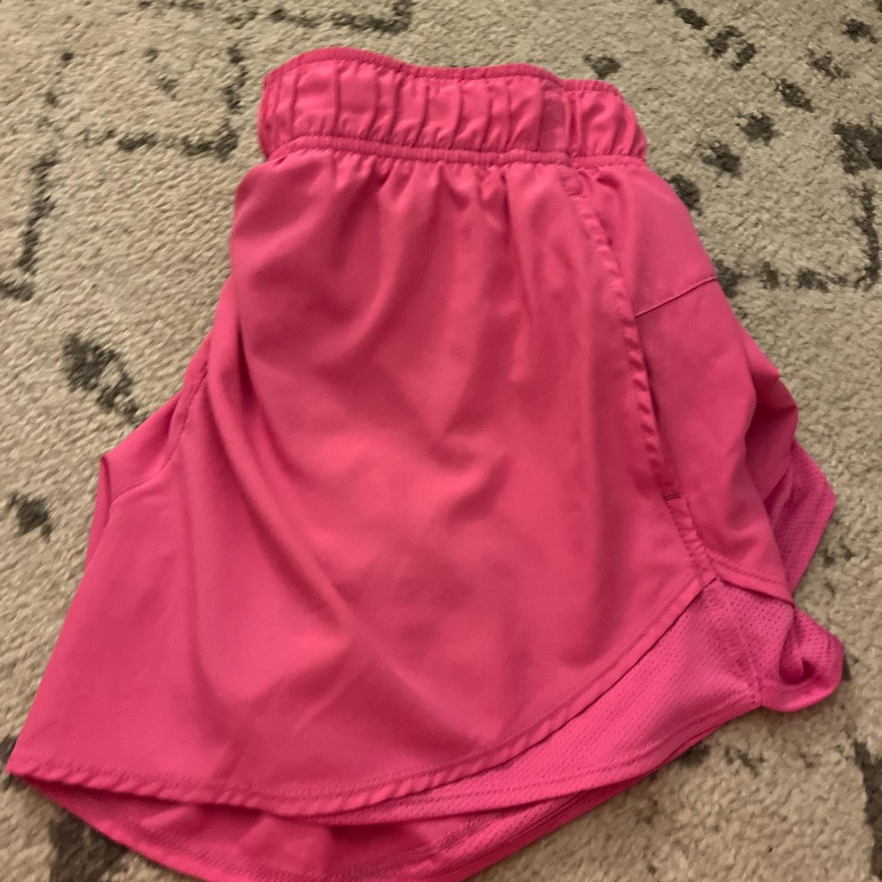 size large pink athletic shorts lulu style not real... - Depop