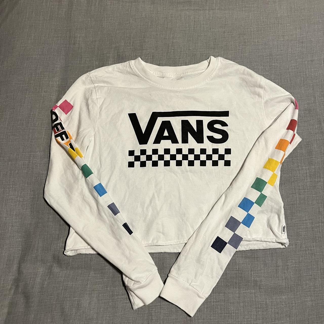 Vans rainbow checkered on sale shirt