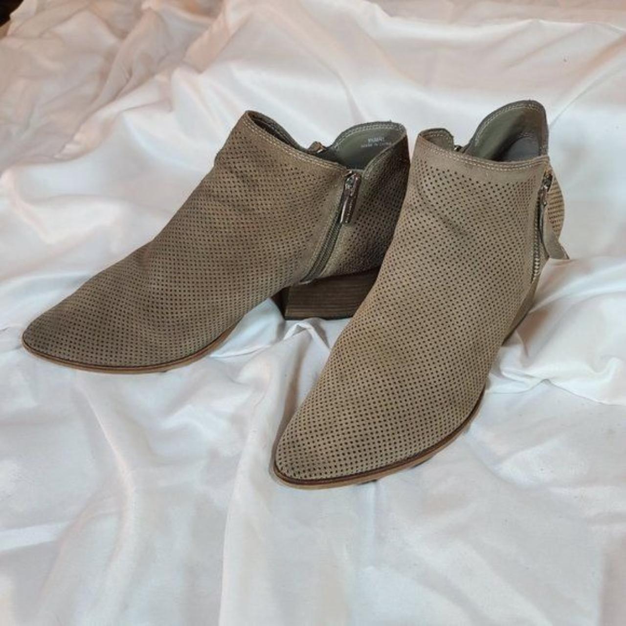 VINCE CAMUTO | Nethera Perforated Booties~Taupe |... - Depop