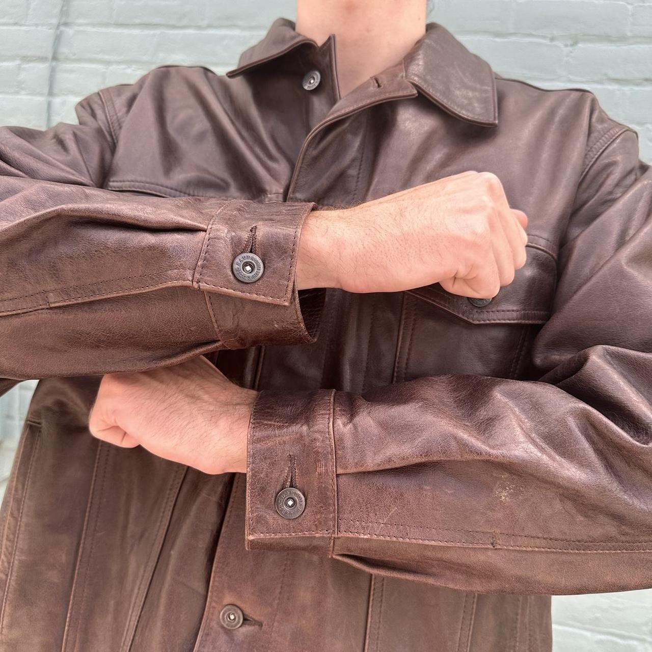 Eddie Bauer Genuine Leather Jacket 2XL Men’s Heavy... Depop