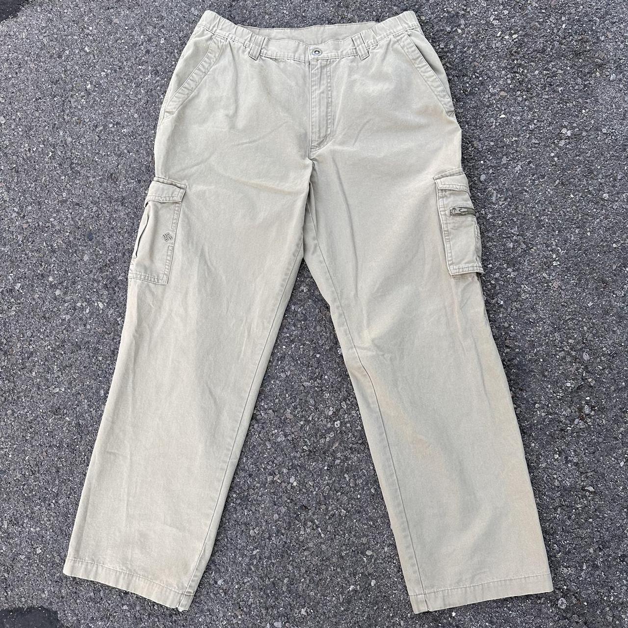 Vintage Columbia Tan Khaki Cargo Outdoor Pants... - Depop
