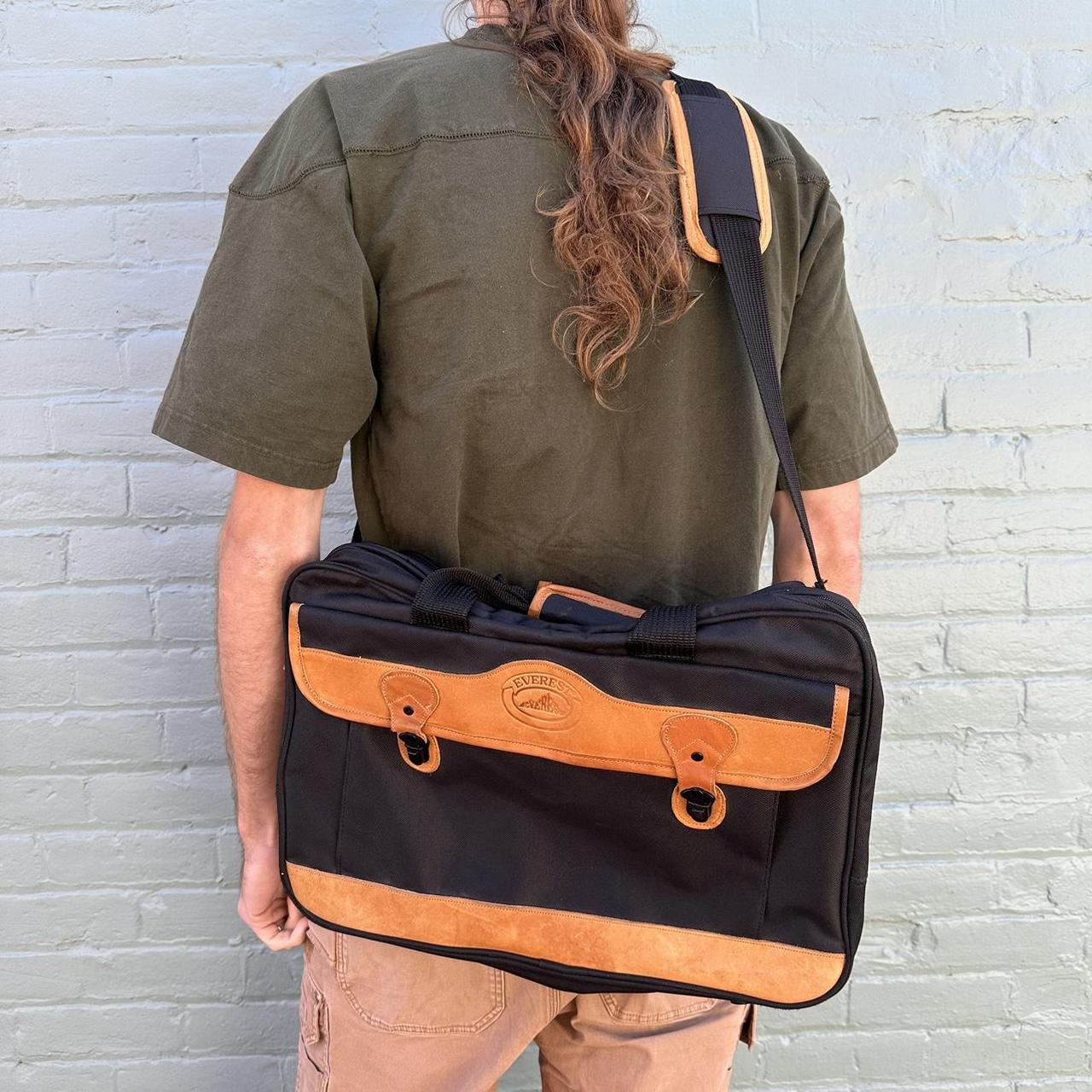 Vintage Everest Messenger Laptop Bag Leather and... Depop