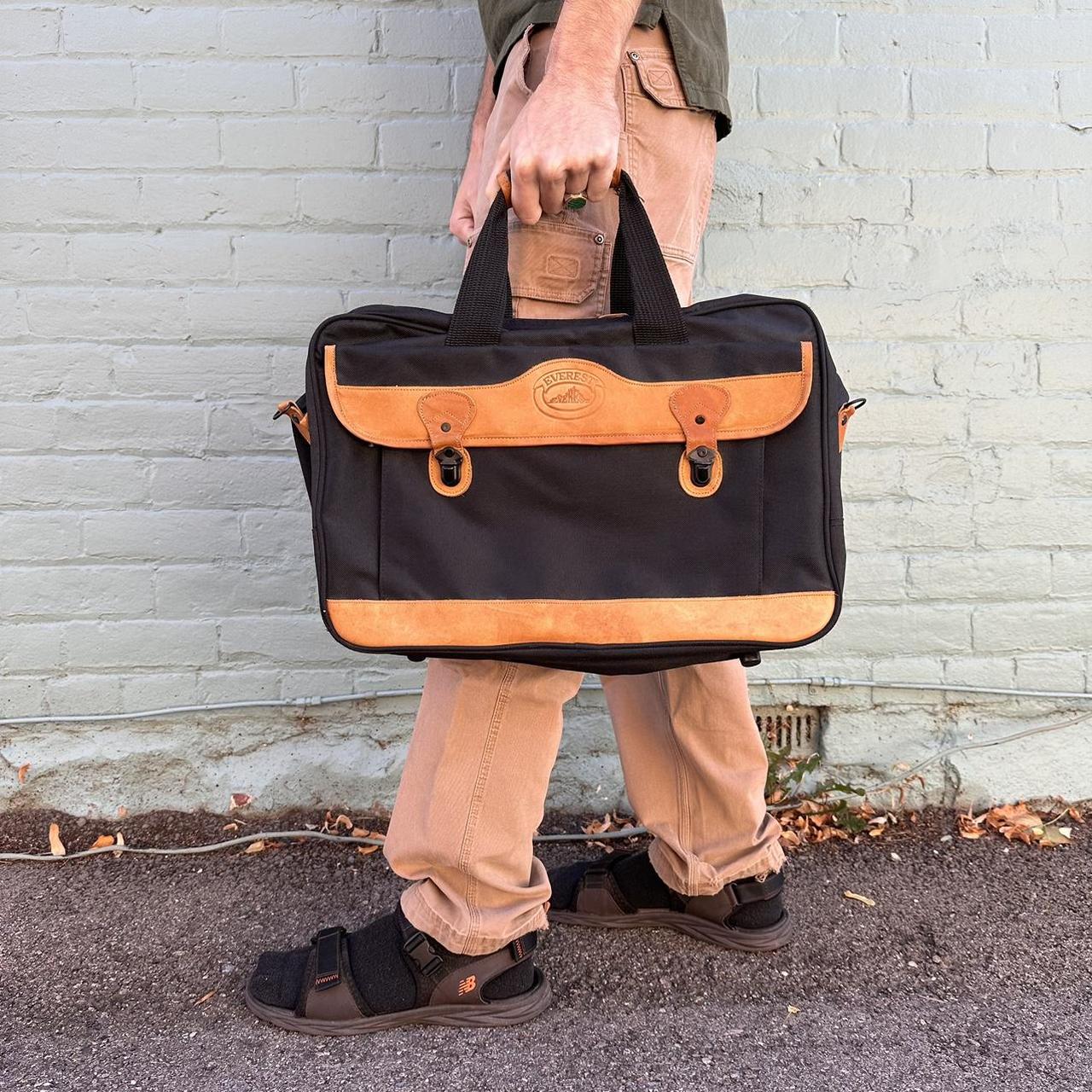 Vintage Everest Messenger Laptop Bag Leather and... Depop