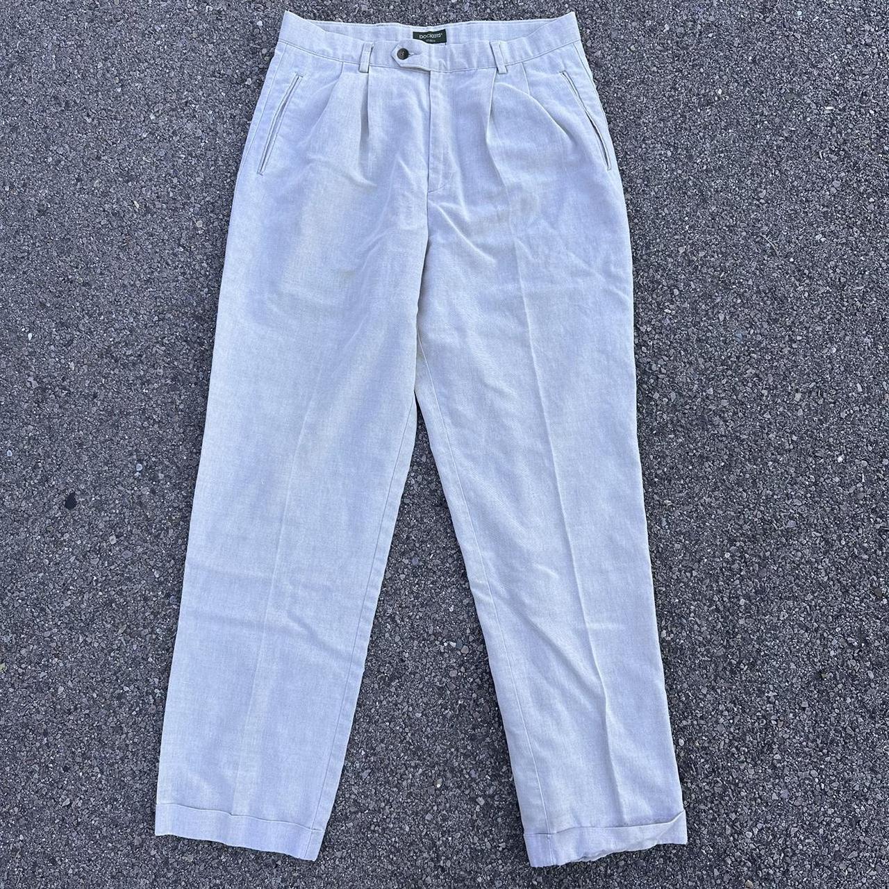 Vintage Dockers Linen Pleated Trouser Pants Men’s... - Depop