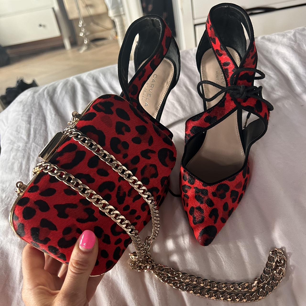 Carvela Kurt Geiger red leopard heels and bag