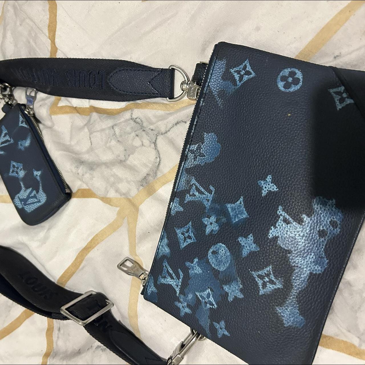 Blue Louis Vuitton bag/clutch purse and wallet . - Depop