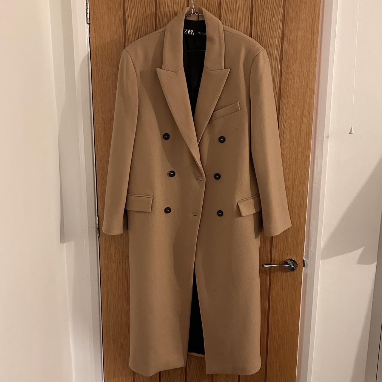 Double breasted clearance camel coat zara