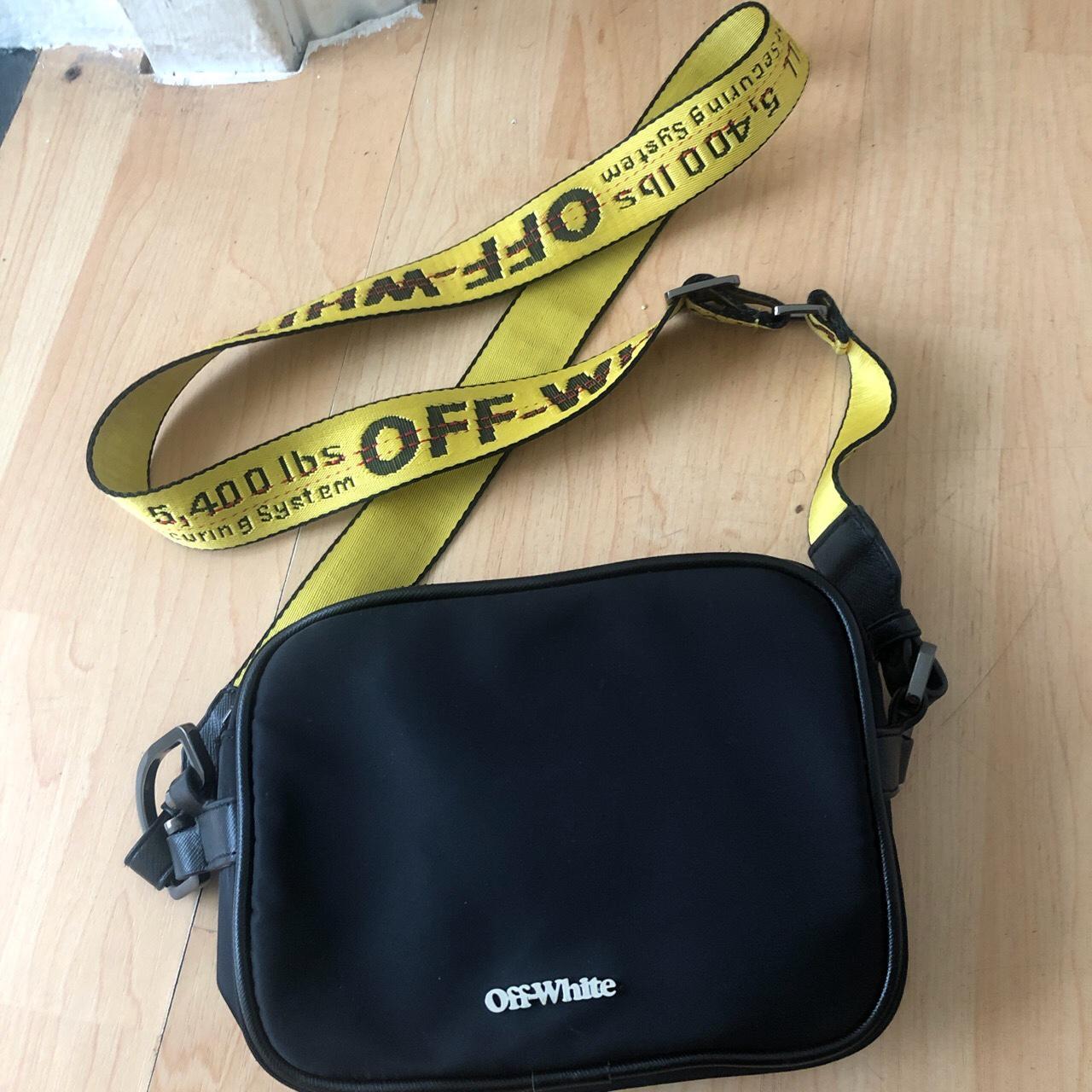 Offwhite bag Adjustable strap Badge been repaired... Depop