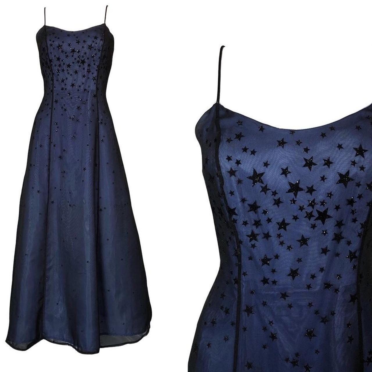 Women's Black and Blue Dress Depop