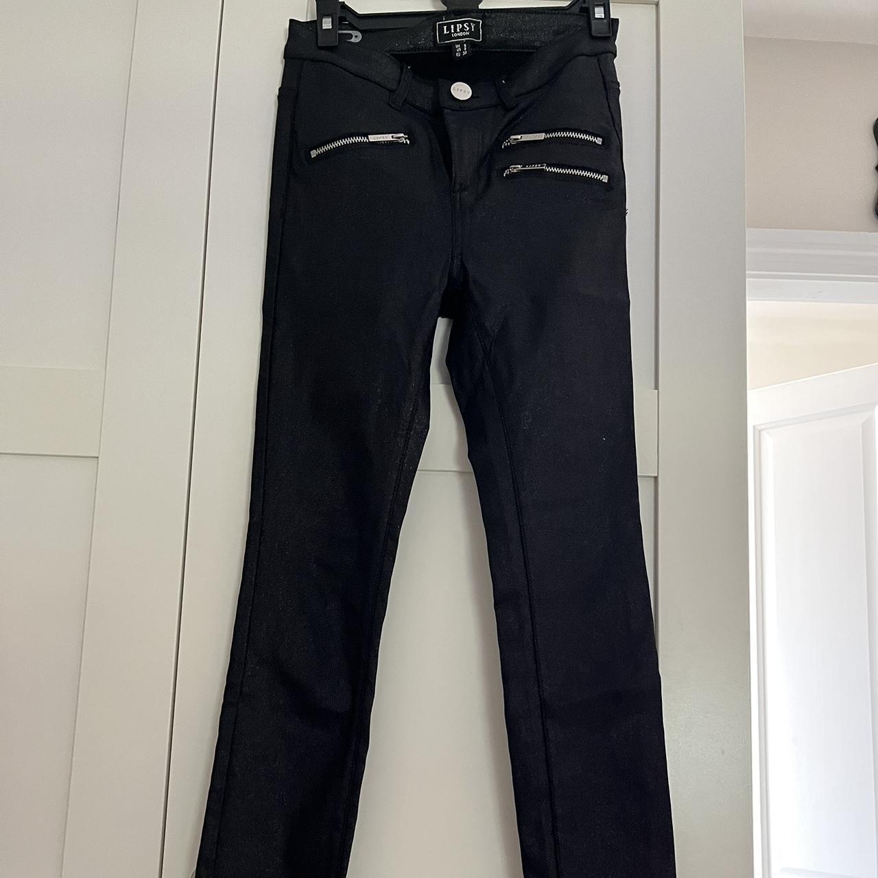 Lipsy skinny, sparkly black trousers/jeans... Depop