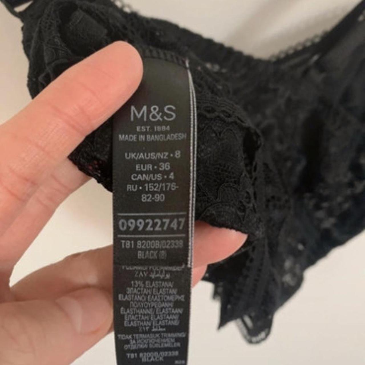 M & S lace black bralet very cute never worn bra... - Depop