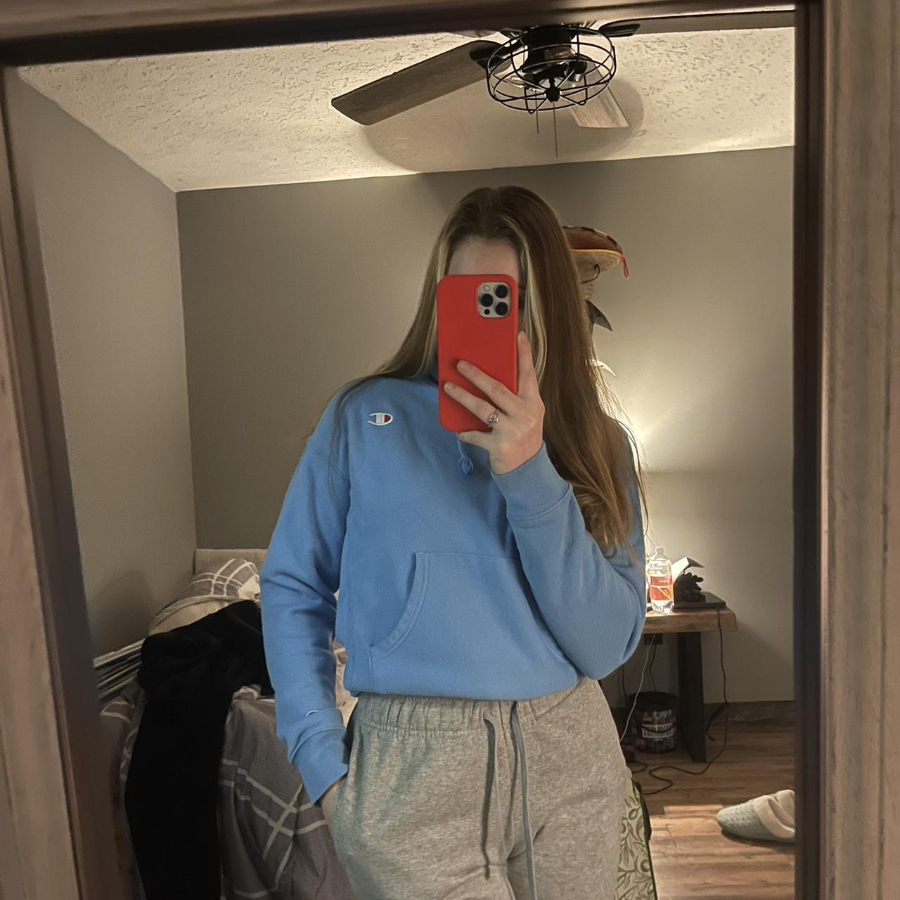 Light blue champion hoodie on sale women's