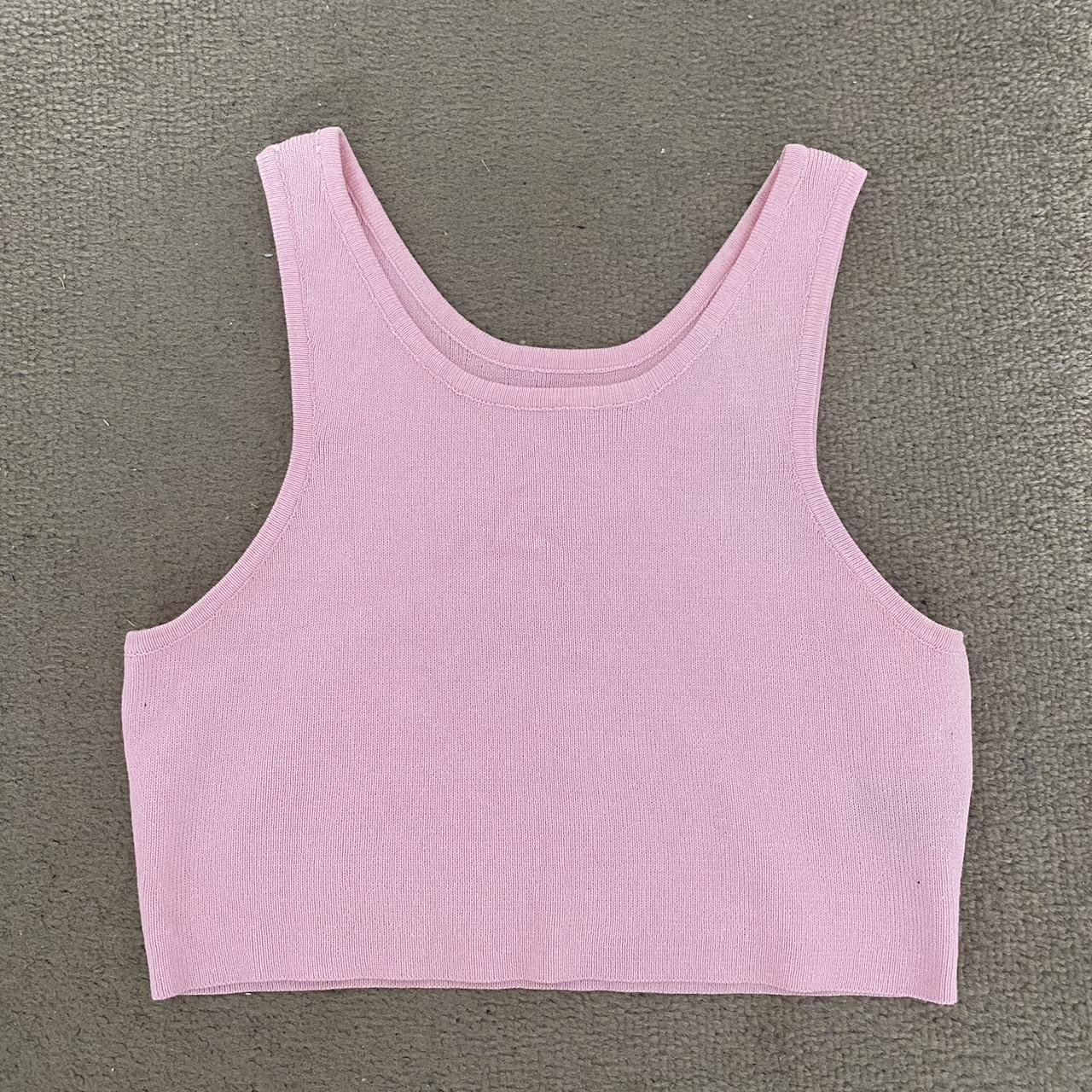 SHEIN baby pink knit crop top. Size small and only... Depop