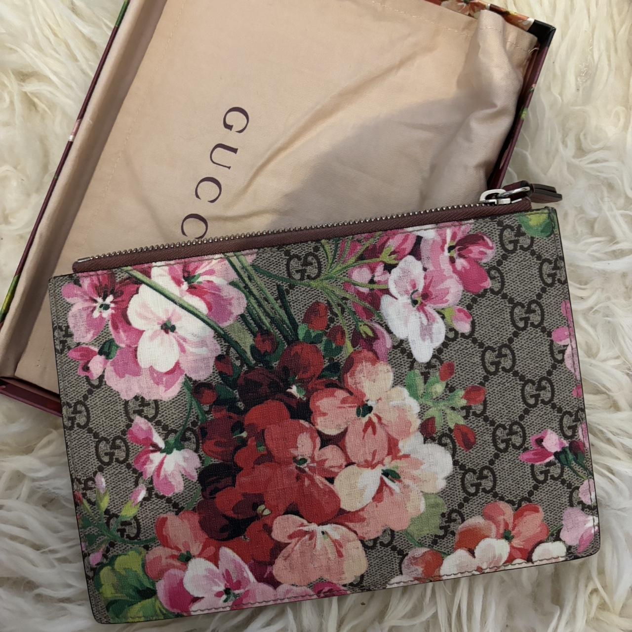 Gucci floral print on sale purse