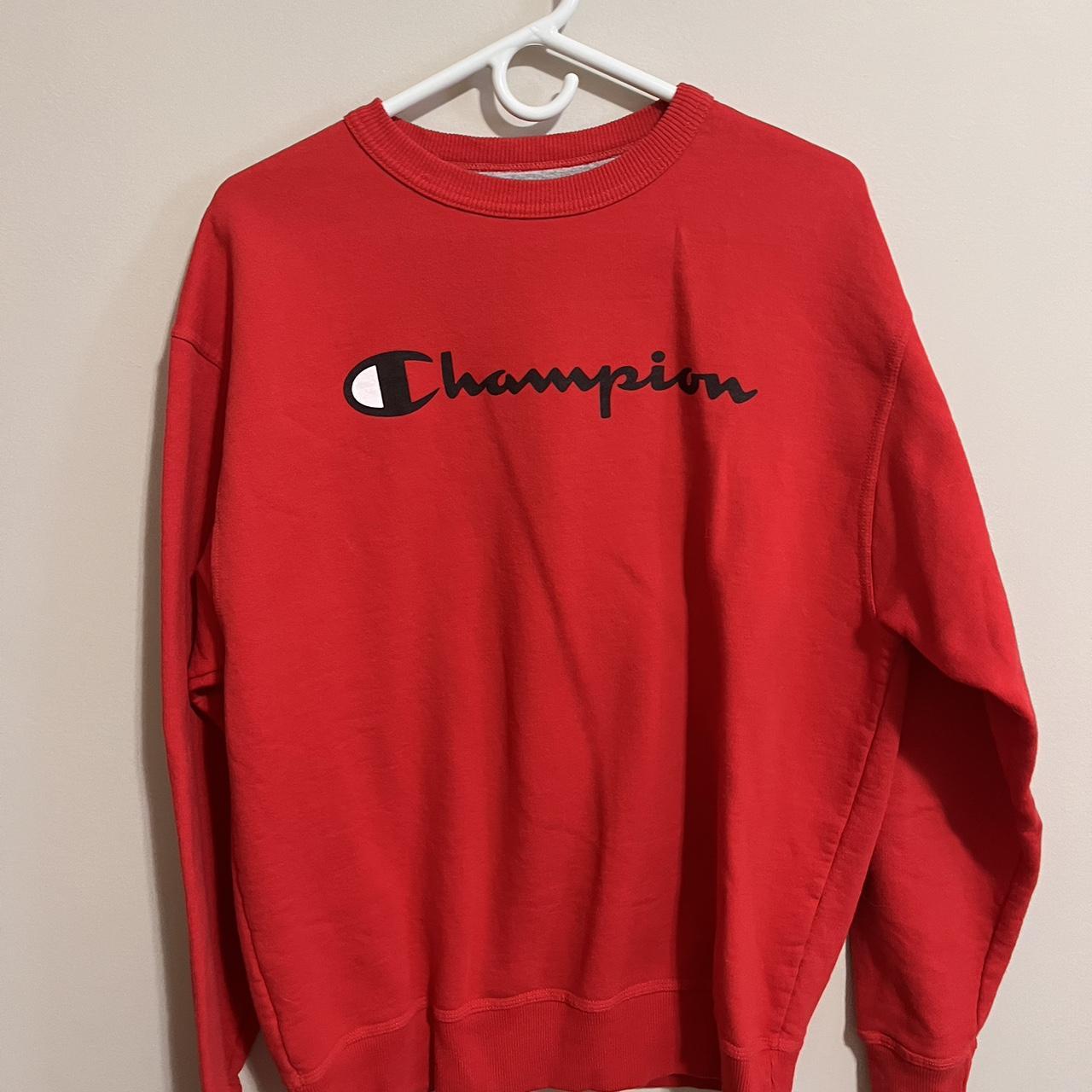 Champion Men's Red Jumper | Depop