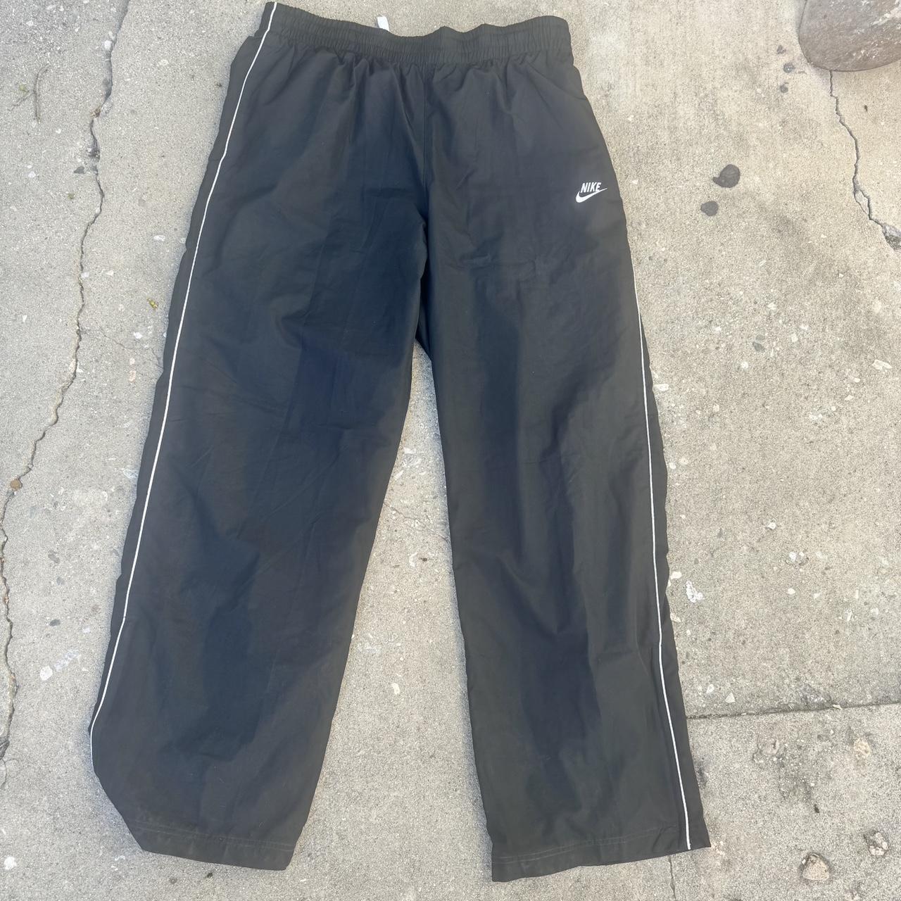 thrifted black nike track pants size x-large send... - Depop