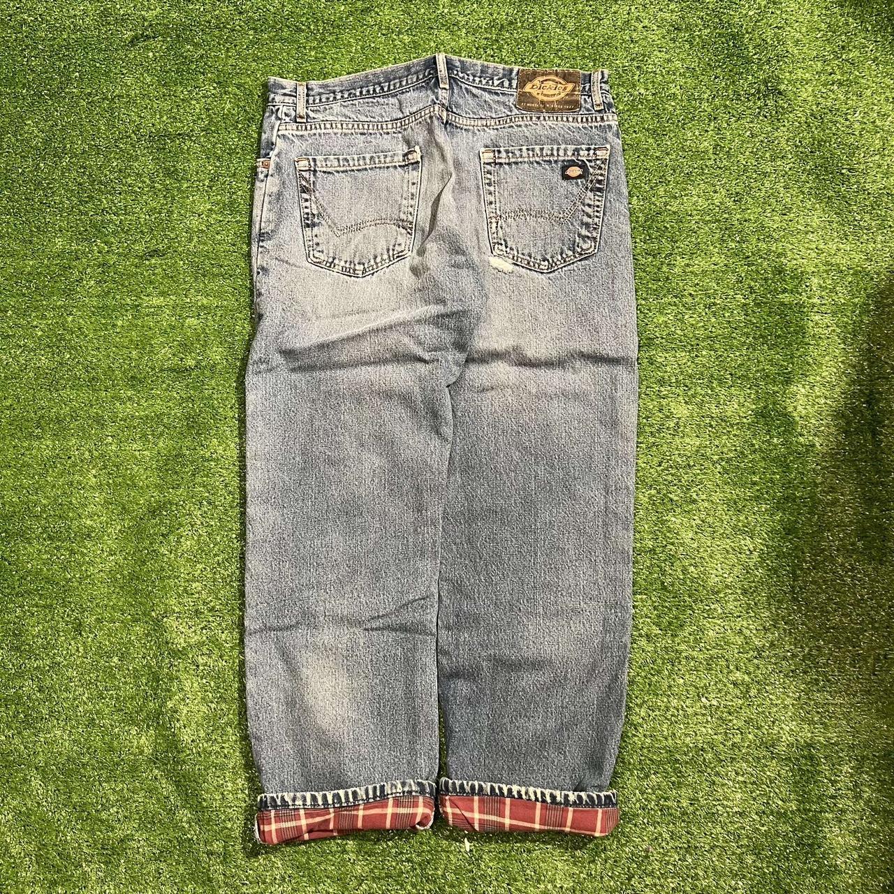 Baggy Dickies Flannel Lined Jeans stonewashed... - Depop