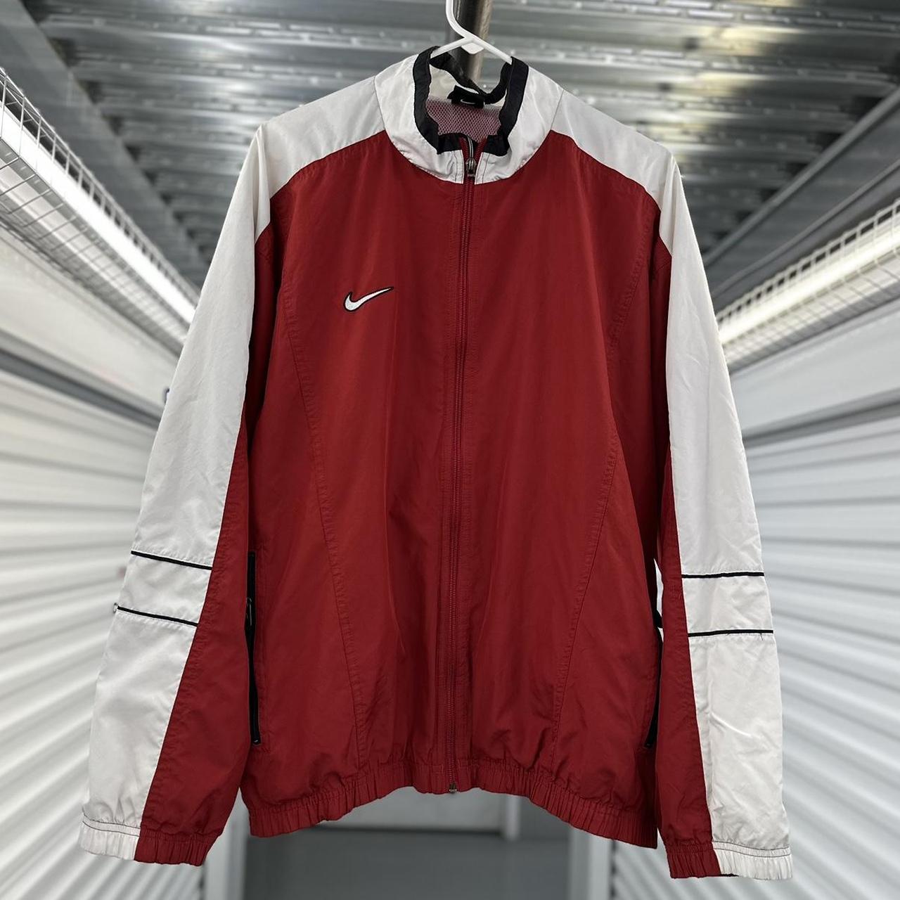 Vintage Team Nike Red White And Black Windbreaker ... - Depop