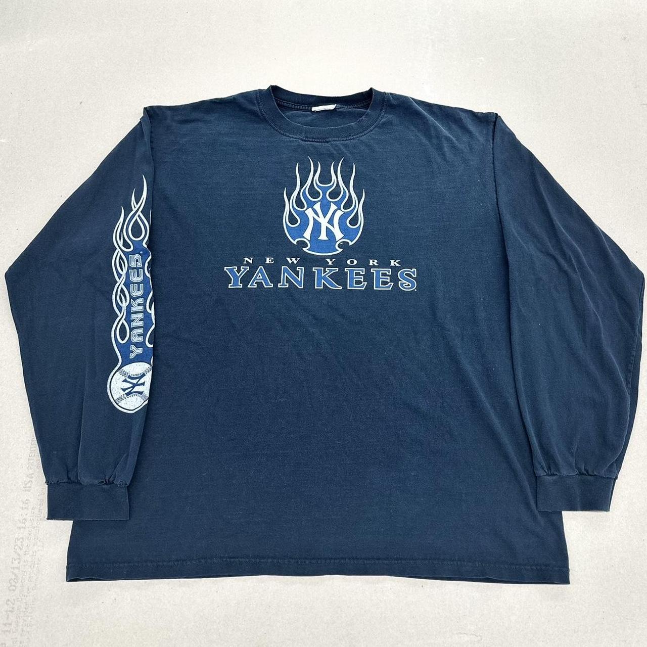 Y2K New York Yankees Flaming Longsleeve Super clean... - Depop