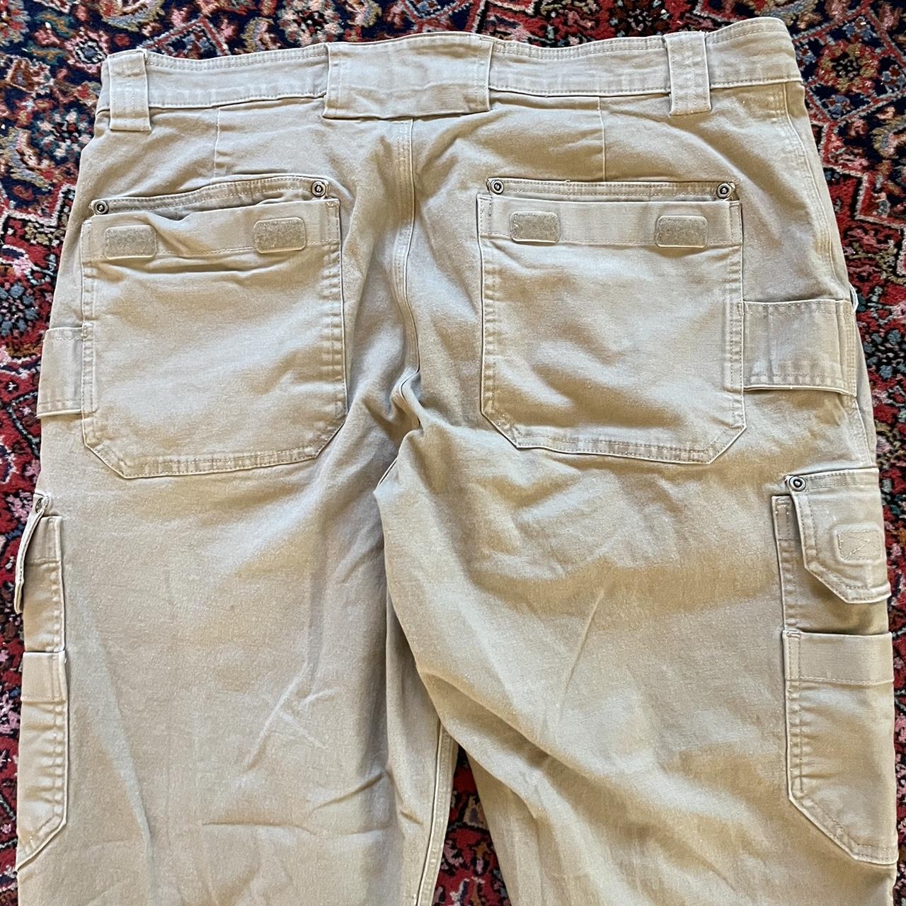 Duluth Trading Company Men's Cream and Tan Jeans Depop