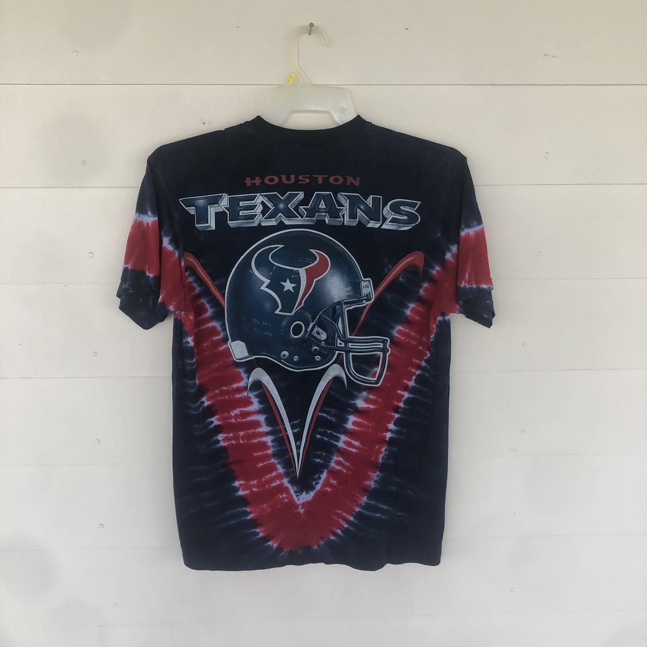 Men's Majestic Navy Houston Texans V Tie-Dye T-Shirt